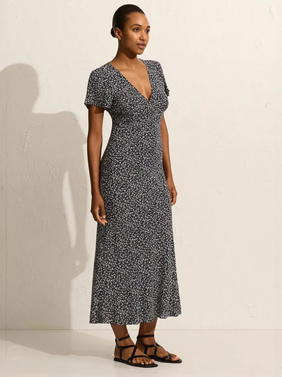 Short Sleeve Bias Dress in Dandelion
