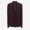 Sleeve Detail Patch Pocket Jacket in Deep Mahogany