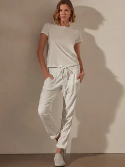 Soft Drape Utility Pant in White