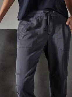 Soft Drape Utility Pant in Blue Oil