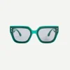 Square Sunglasses in Emerald Green