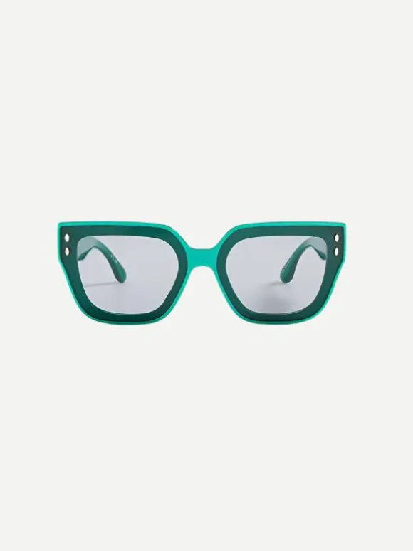 Square Sunglasses in Emerald Green