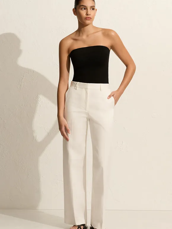 Straight Twill Trouser in Chalk