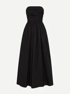 Strapless Lace Up Dress in Black