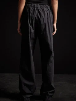 Stretch Poplin Wide Leg Pant In Black