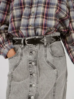 Telly Belt in Black/Silver