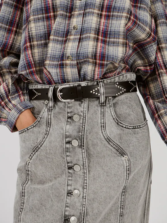 Telly Belt in Black/Silver