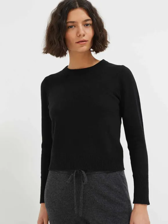 The Cropped Essentials Sweater in Black