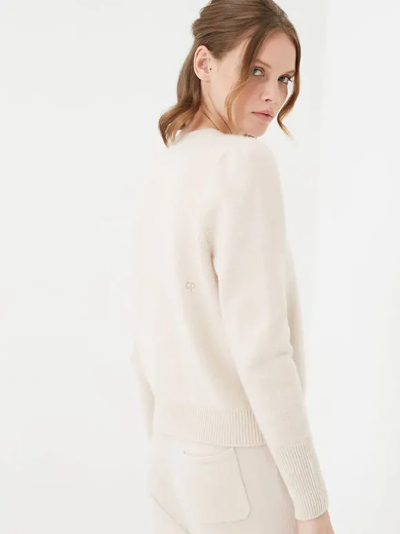 The Cropped Essentials Sweater in Bone