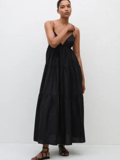 Triangle Tiered Sundress in Black