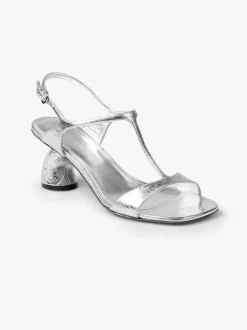 Virgo Heeled Sandal in Silver